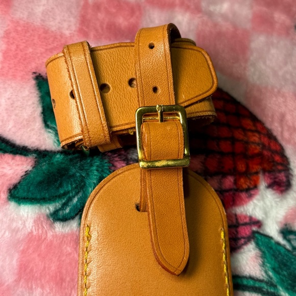 Authentic LOUIS VUITTON Vachetta Leather Luggage ID Travel Tag in Brown | Travel - Picture 2 of 4